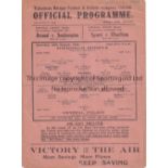 TOTTENHAM HOTSPUR V CRYSTAL PALACE 1943 Single sheet programme for the FL South match at