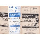 WOODFORD TOWN FC Six home Met Lge programmes v. Didcot 28/8/6, Kettering Town 20/4/63, Bedford 2/4/