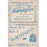 HUDDERSFIELD TOWN V MIRFIELD UNITED 1910 Programme for one of the earliest know Huddersfield home