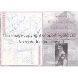 TONY ADAMS TESTIMONIAL / ARSENAL AUTOGRAPHS Signed menu for the Testimonial Dinner and Ball at the