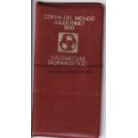 1970 WORLD CUP MEXICO Italian Journalists 36-page pocket guide/programme titled ''Coppa Del Mondo