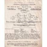 TOTTENHAM & DISTRICT INTER-LEAGUE CUP FINAL 1951 Single sheet programme at The Paddock N15 on 6/5/