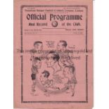 SPURS Programme Tottenham v Leicester City 11/4/1936. Horizontal fold. Team changes in pencil.
