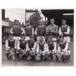 ARSENAL AUTOGRAPHS A 10" X 8" B/W team group taken before the away League match at Wolves 5/9/1964