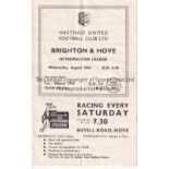 BRIGHTON & HOVE ALBION Programme for the away Met. Lge. match v. Hastings United 24/8/1960,