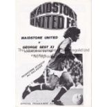 GEORGE BEST Programme for Maidstone United v George Best XI 6/4/1986 including in the line-up is