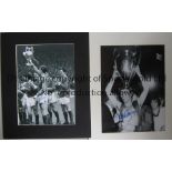 DAVID SADLER / ALEX STEPNEY AUTOGRAPHS Two signed mounted photos of David Sadler of Manchester U