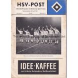 HAMBURG SV V BARCELONA 1961 Programme for the European Cup Semi-Final in Hamburg 26/4/1961, slight