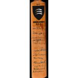 CRICKET Miniature cricket bat signed on a Middlesex CCC crest bat by 13 players to include Emburey ,