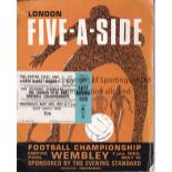 LONDON 5-A-SIDES 1967 / AUTOGRAPHS Programme and ticket at Wembley Arena 10/5/1967. Programme is
