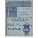 READING V ARSENAL 1935 FA CUP Programme Reading v Arsenal FA Cup 5th Round 16/2/1935. Horizontal