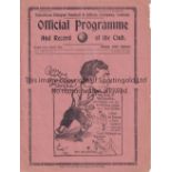 SPURS Programme Tottenham v Plymouth Argyle 23/10/1937. Light horizontal fold. Some fraying at