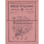 SPURS Programme Tottenham v Huddersfield Town 5/1/1935.Horizontal fold. Team changes and score