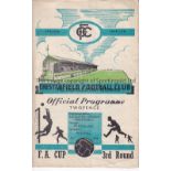 CHESTERFIELD V YEOVIL TOWN 1950 FA CUP Programme for the Cup tie at Chesterfield 7/1/1950, staple