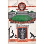 FOOTBALL LEAGUE V LEAGUE OF IRELAND 1950 Programme for the match at Wolves 15/2/1950, slight