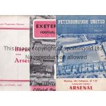 ARSENAL A collection of 3 Arsenal away programmes all Opening of Lights v Peterborough United 1959/