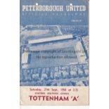 TOTTENHAM HOTSPUR Programme for the away Eastern Counties League match v. Peterborough United 27/9/