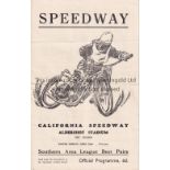 CALIFORNIA SPEEDWAY AT ALDERSHOT STADIUM 1957 Programme for the meeting on 22/4/1957 Best Pairs,