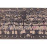 EVERTON 1955/6 AUTOGRAPHS A B/W newspaper team group picture signed by 11 players including