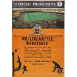 TOTTENHAM HOTSPUR 1960/1 Away programme v. Wolves 1/10/1960 in Spurs Double Season, slight
