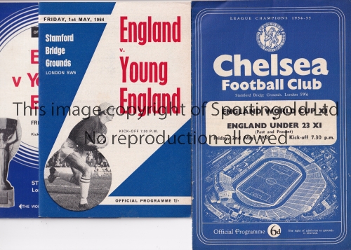 ENGLAND A collection of 15 England matches almost all v Young England at Arsenal and Chelsea 1954-