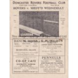 DONCASTER ROVERS V SHEFFIELD WEDNESDAY 1947 Programme for the League match at Doncaster 4/10/1947,