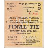 FA CUP FINAL 1951 Ticket for the 1951 FA Cup Final Newcastle United v Blackpool. Seat ticket.