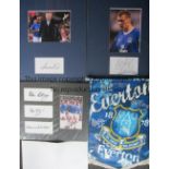 EVERTON A collection of 3 mounted photos of Everton players all signed to include Harvey , Kendall ,