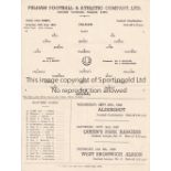 FULHAM V ARSENAL 1948 Single sheet programme for the Football Combination match at Fulham 25/9/1948,