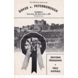 DOVER V PETERBOROUGH UNITED 1960 FA CUP Programme for the Cup tie in Peterborough's first League