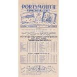 PORTSMOUTH Gatefold programme Portsmouth 'A' v Portsmouth Electricity 24/12/1949. No writing.