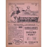 BRADFORD PA Home programme Bradford Park Avenue v Manchester United 15/12/1934. Small repair at