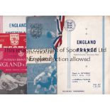 ENGLAND / ARSENAL Six England home programmes at Highbury v France 1947 (with red white and blue
