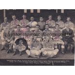 LEICESTER CITY 1955/6 AUTOGRAPHS B/W team group magazine picture signed by 13 players including