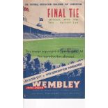 1949 FA CUP FINAL / LEICESTER CITY V WOLVES Programme is very slightly creased with rusty staples.