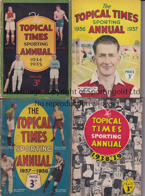 LITTLEWOODS / TOPICAL TIMES A collection of 4 Littlewoods Football Annuals 1933/34 to 1936/37 and 15