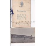 ILFORD Tour itinerary card for the Ilford tour to Barcelona 16th May to 28th May 1923. The card