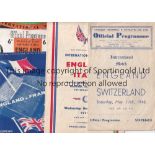 ENGLAND Four England home porogrammes v Switzerland at Chelsea 1946, Italy at Tottenham 1949 (