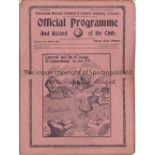 SPURS Programme Tottenham v Blackburn Rovers 18/12/1937. Horizontal fold. Split at spine. Score,