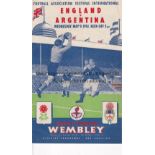 ENGLAND / FESTIVAL OF BRITAIN Programme for the F.O.B. international at Wembley v Argentina 9/5/