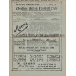 CHESHAM UNITED V AYLESBURY UNITED 1928 Programme for the Berks & Buck Snr. Cup at Chesham 4/2/