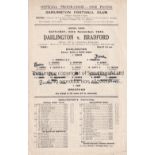 DARLINGTON V BRADFORD PARK AVENUE 1944 Single sheet programme for the FL match at Darlington 25/11/