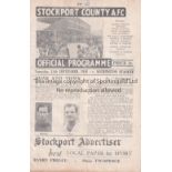 STOCKPORT COUNTY V ACCRINGTON STANLEY 1946 Programme for the League match at Stockport 14/9/1946,