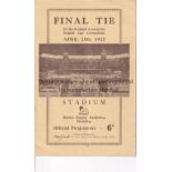 1925 FA CUP FINAL / SHEFFIELD UNITED V CARDIFF CITY Programme is very slightly creased. Generally