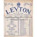 LEYTON V LEYTONSTONE 1930 Programme for the West Ham Charity Cup Semi-Final at Leyton 22/9/1930,