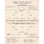 ARSENAL V CHELSEA 1961 Single sheet programme for the Youth Cup Semi-Final at Arsenal 11/4/1961,
