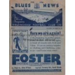 BIRMINGHAM V ARSENAL 1935 Programme for the League match at Birmingham 7/9/1935, small writing on