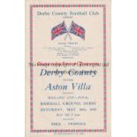 1945 MIDLAND CUP FINAL / DERBY COUNTY V ASTON VILLA Programme for 26/5/1945 at Derby, slight