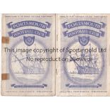 PORTSMOUTH Two Portsmouth programmes both fair/poor v Bolton 1956/57 and Wolverhampton Wanderers