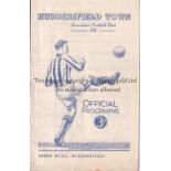 HUDDERSFIELD TOWN / FESTIVAL OF BRITAIN 1951 Programme for the home F.O.B. match v. Stade Rennais
